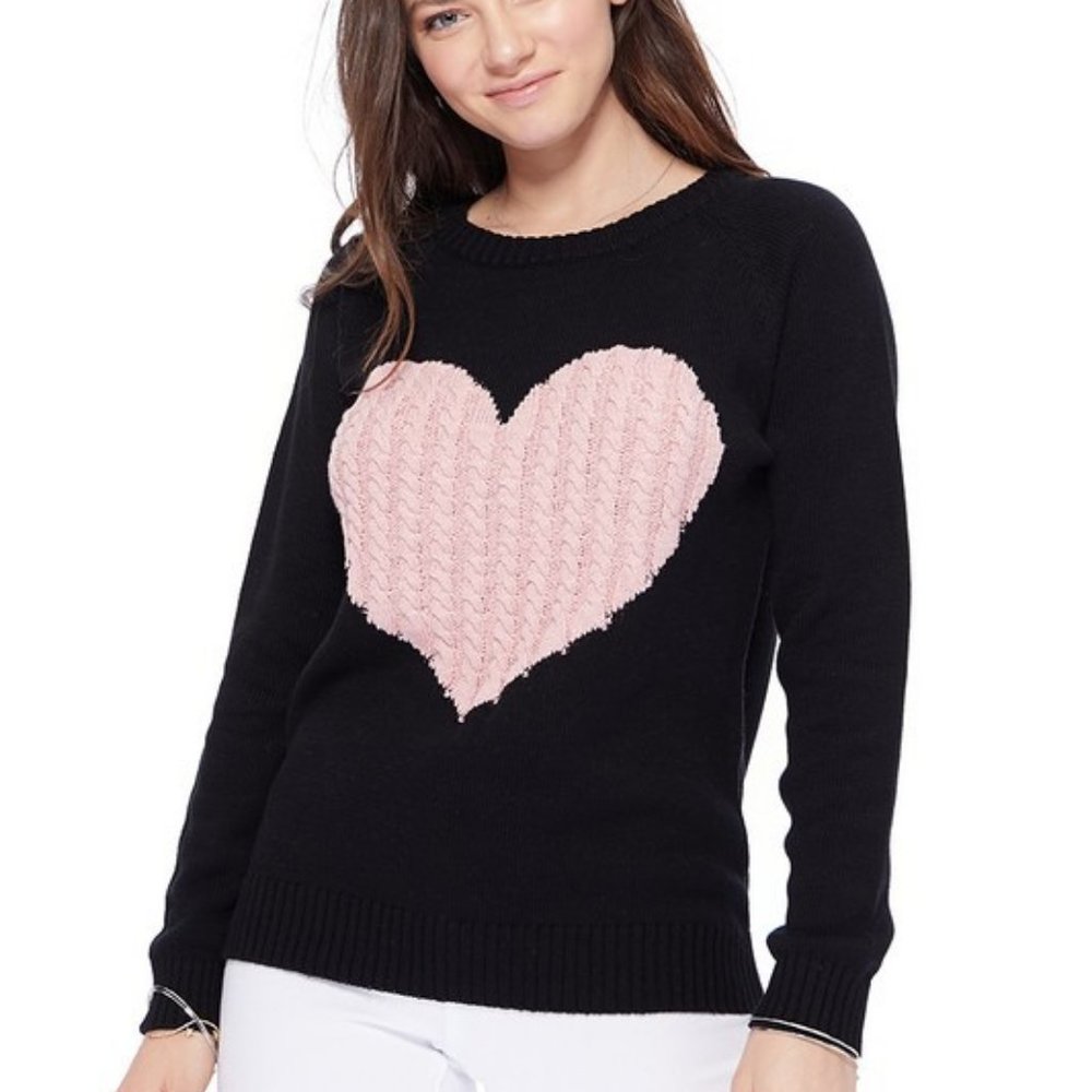 Heart Pattern Sweater Black/Pink